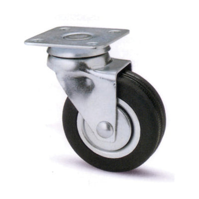Q.TA' 20 RUOTA MOBILE D 50MM GOMMA DOPPIA COR 160 PIASTRA