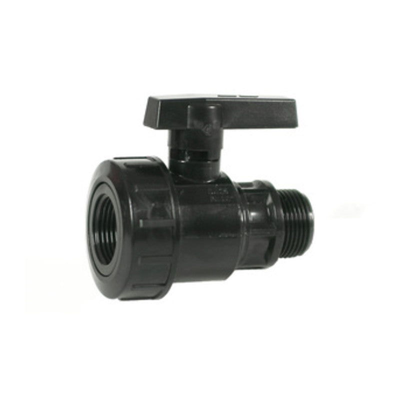 Q.TA' 3 PL RACCORDO POLIPROP VALVOLA A SFERA MF 1