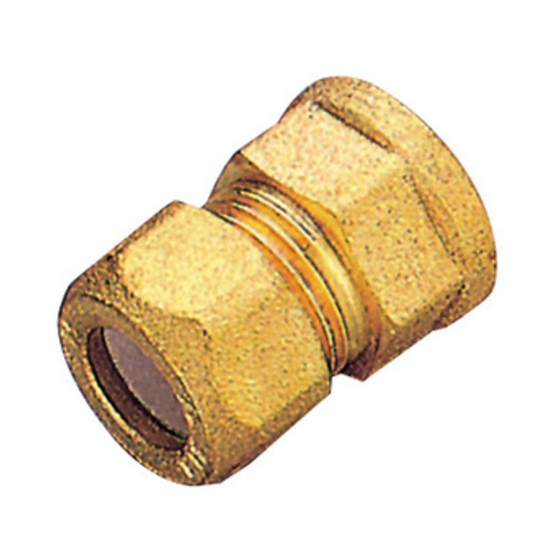 Q.TA' 1 PL RACCORDO OTTONE DIRITTO BICONO F/GAS 10X1/2 PES