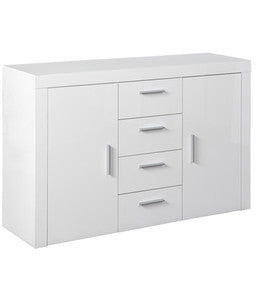 Q.TA' 1 MOBILE 2 ANTE + 4 CASSETTI 134X40XH86 CM LACC. BIAN