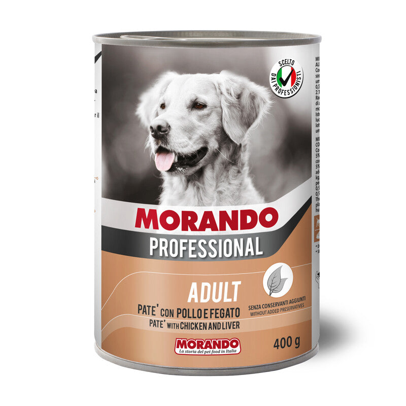 Q.TA' 24 CIBO CANE MORANDO LATT 400 G PAT POLLO FEGATO