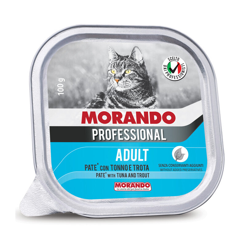 Q.TA' 32 CIBO GATTO MORANDO VSC 100G PATE TONNO E TROTA