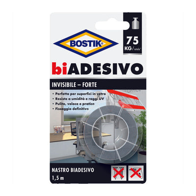 Q.TA' 6 BOSTIK NASTRO BIADESIVO INVISIBILE 19MMX1,5M BLISTER