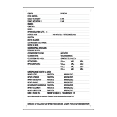 Q.TA' 10 CARTELLO DIREZIONE LAVORI 80X60 CM