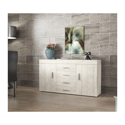 Q.TA' 1 KIT MADIA 2 ANTE + 4 CASSETTI 153X40X85 BIANCO VEN. K083