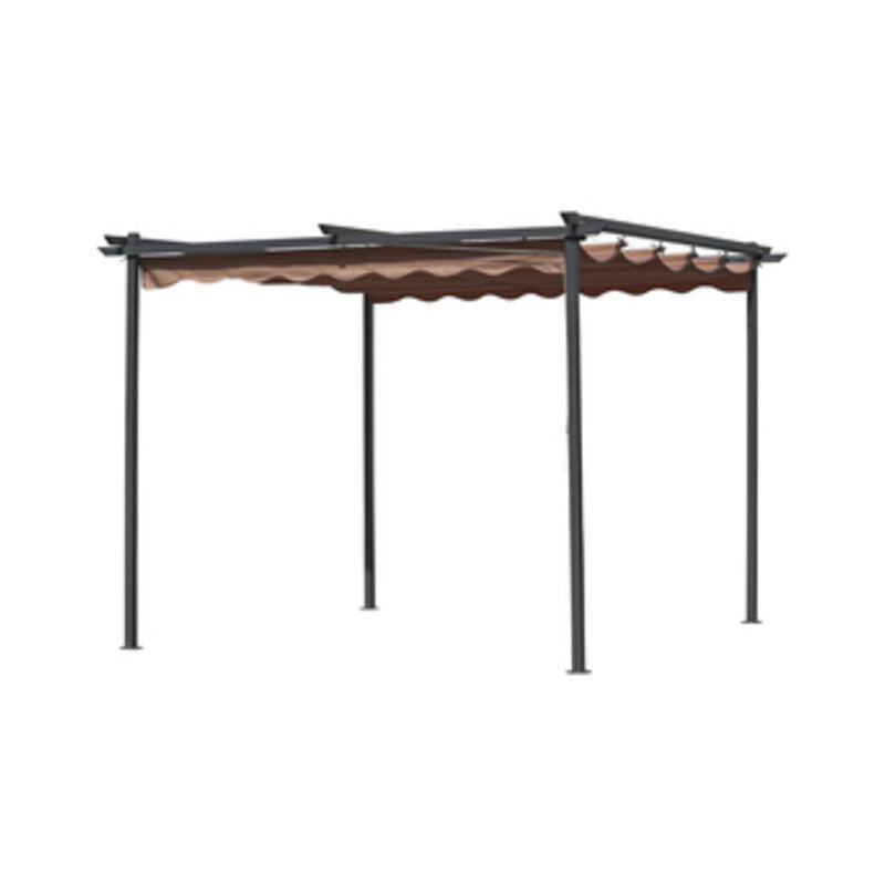 Q.TA' 1 PERGOLA IN ACCIAIO C/TELO RETRATTILE 3X3XH2,2 M