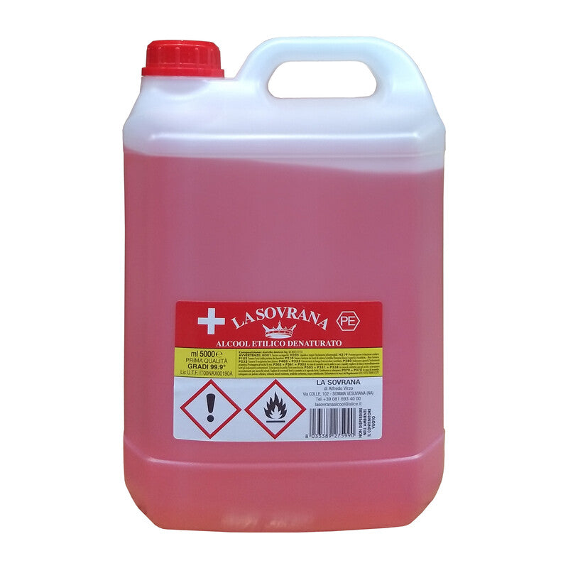 Q.TA' 3 ALCOOL DENATURATO 99,9 CERTIFICATO 5 L LA SOVRANA