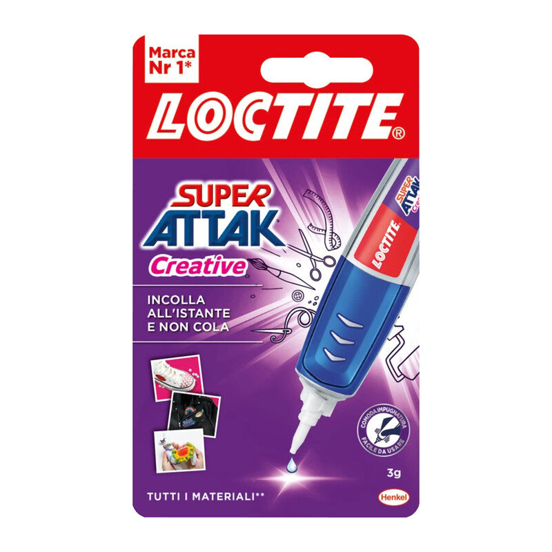Q.TA' 12 ADESIVO SUPER ATTAK CREATIVE 3 G