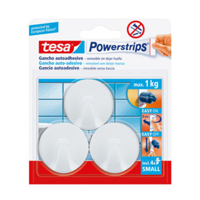 Q.TA' 6 GANCIO ADESIVO TESA POWERSTRIPS TONDO BIANCO 3