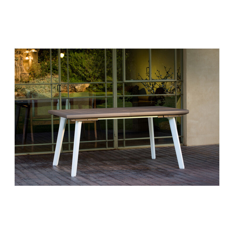 Q.TA' 1 TAVOLO HARMONY ESTENSIBILE 160/240X100X74 CM BIANCO/CAPPUCCINO