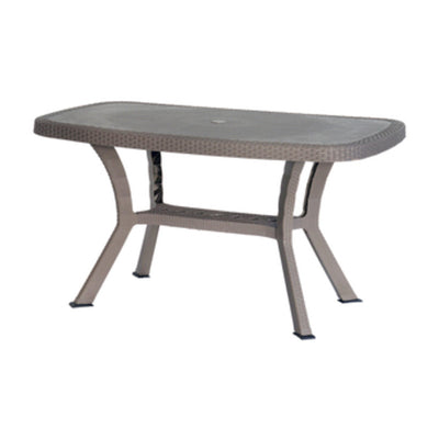 Q.TA' 1 TAVOLO RATTAN OTELLO ELITE C/INCROCIO 136X82 TORT