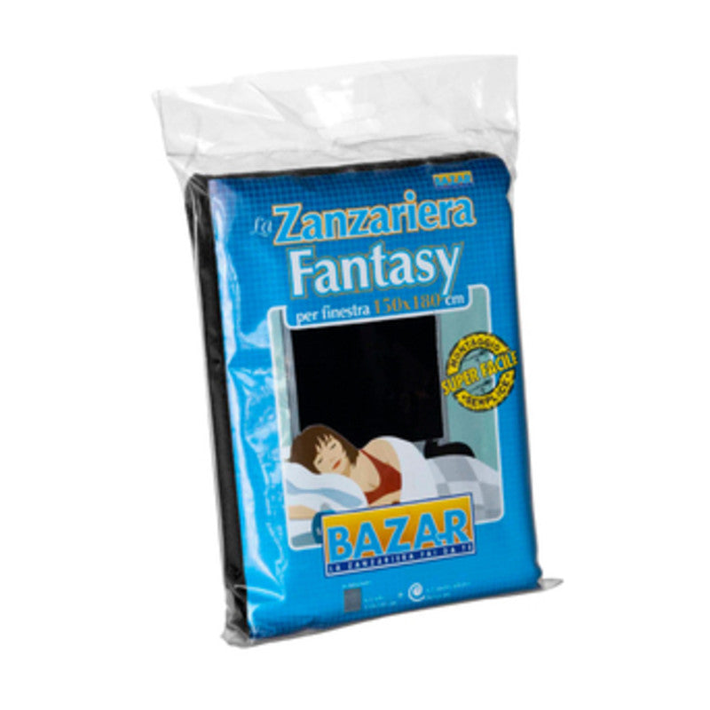 Q.TA' 10 ZANZARIERA POLIESTERE FINESTRA 150X180 CM NERO