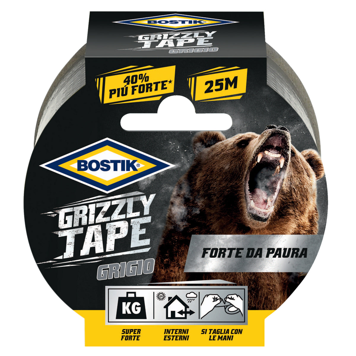 Q.TA' 6 BOSTIK NASTRO GRIZZLY 5CMX25M