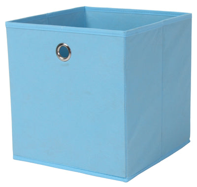 Q.TA' 1 PORTAOGGETTI CUBO 27X27XH28 CM AZZURRO