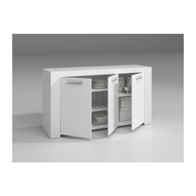 Q.TA' 1 KIT CREDENZA 3 ANTE AMBIT 144X42XH80 CM BIANCO
