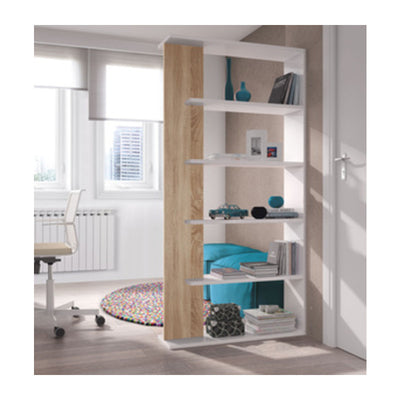 Q.TA' 1 KIT LIBRERIA ALIDA 90X25XH180 BIANCO ROVERE