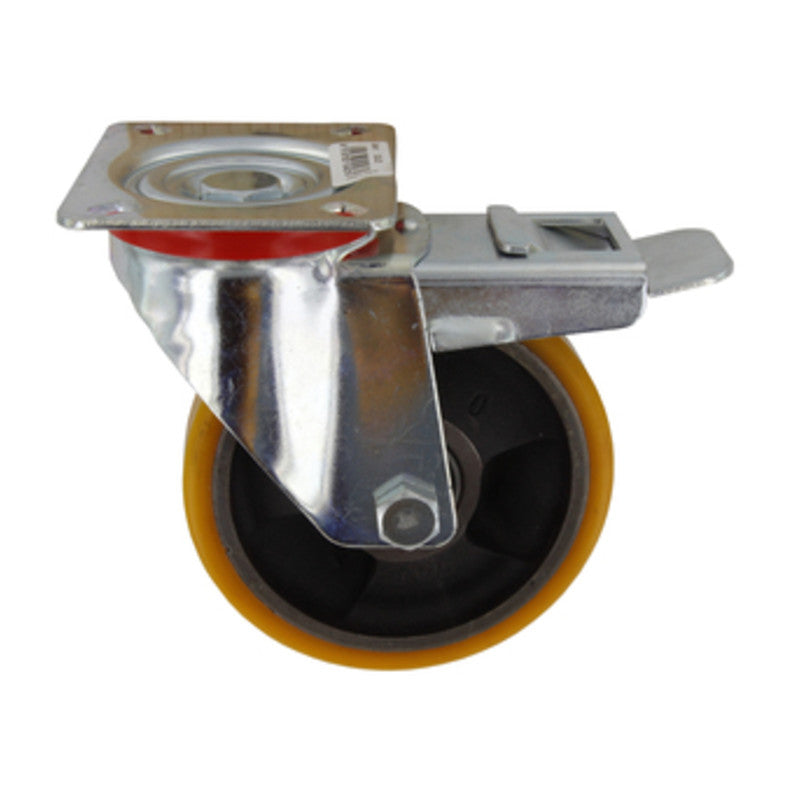 Q.TA' 1 RUOTA POLIURETANO D 125X25 MM 24/ANT GIREV C/FRE