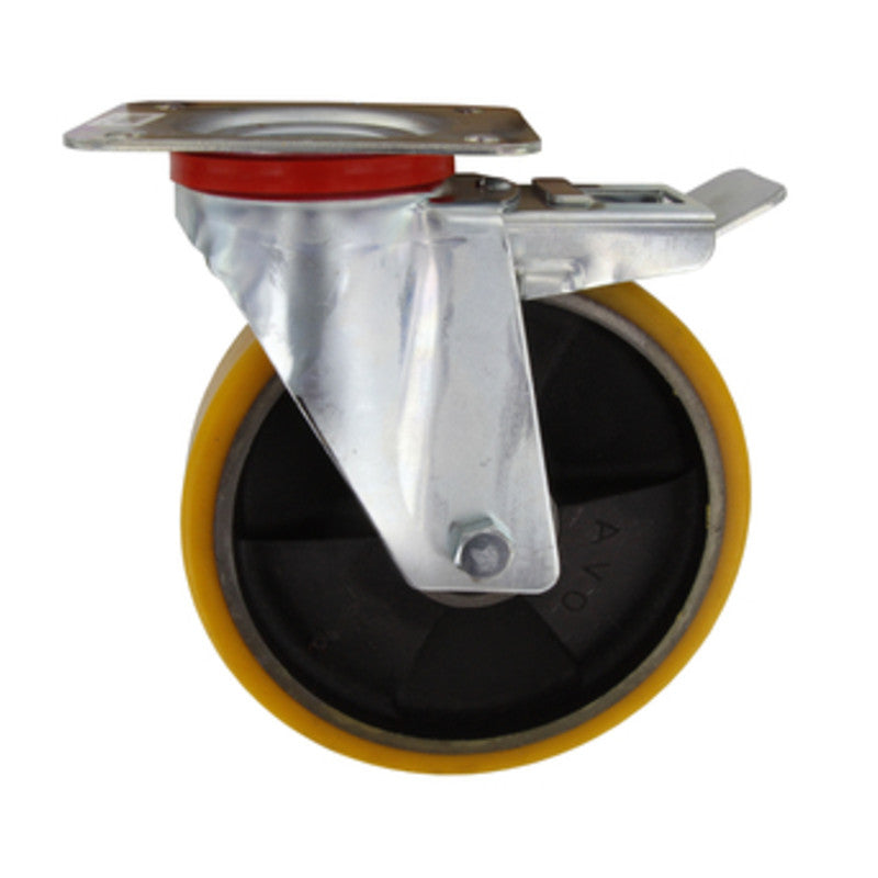 Q.TA' 1 RUOTA POLIURETANO D 200X40 MM 24/ANT GIREV C/FRE