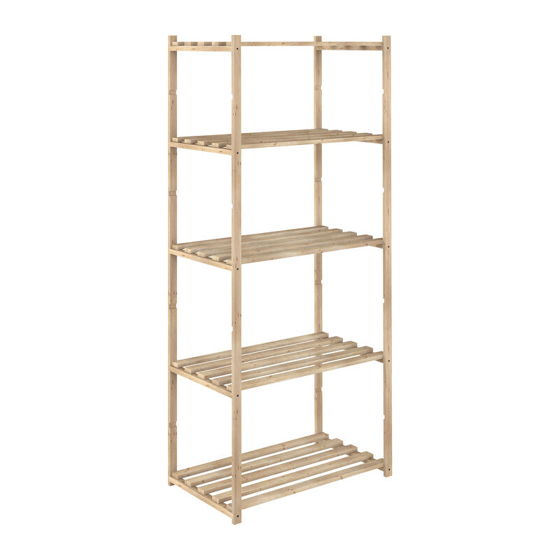 Q.TA' 1 SCAFFALE IN PINO BASICO 5 RIPIANI 65X40XH171CM