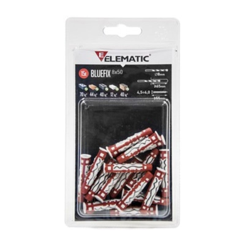 Q.TA' 10 ELEMATIC BLISTER TASSELLO BLUEFIX 6X35 VITE 15+15
