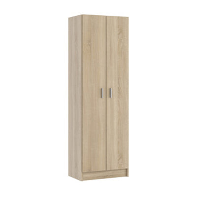 Q.TA' 1 KIT ARMADIO 2 ANTE MULTIUSO 5 RIPIANI 59X37X180 ROVERE CANAD.