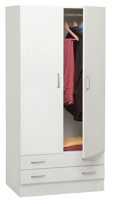 Q.TA' 1 KIT ARMADIO 2 ANTE + 2 CASSETTI 82X46X184,3 BIANCO