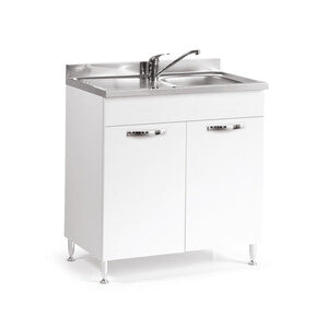 Q.TA' 1 KIT CUCINA BASE 2 ANTE 80X50XH85 CM S/LAVELLO BIANCO