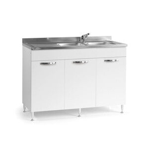 Q.TA' 1 KIT CUCINA BASE 3 ANTE 120X50XH85 CM S/LAVELLO BIANCO