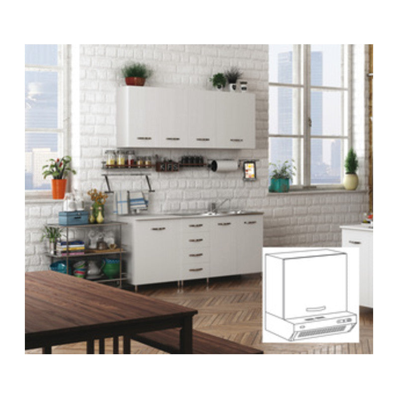 Q.TA' 1 KIT CUCINA PENSILE 1 ANTA SOPRACAPPA 60X32XH49 CM BIANCO