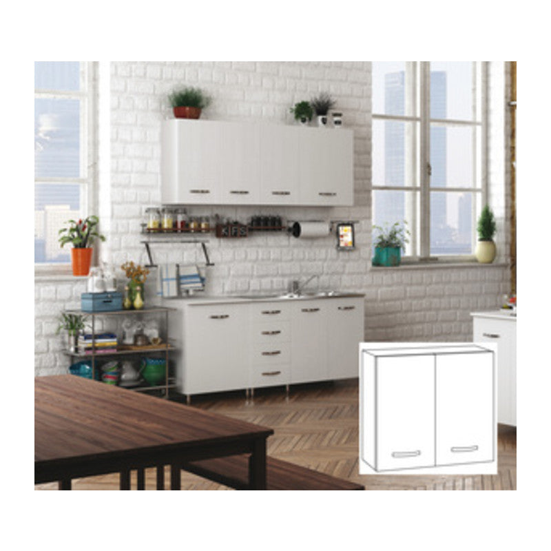Q.TA' 1 KIT CUCINA PENSILE 2 ANTE 80X32XH72 CM BIANCO