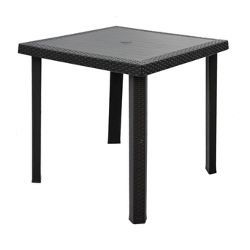 Q.TA' 1 TAVOLO RATTAN FIGARO 80X80XH72CM ANTRACITE