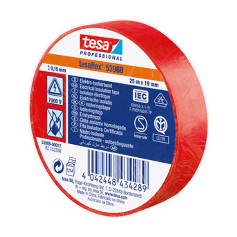 Q.TA' 10 NASTRO ISOLANTE CERTIFICATO ROSSO 25MX19MM