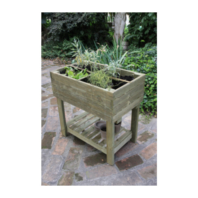 Q.TA' 1 FIORIERA GIARDINIERA RIALZATA LEGNO 80X50XH80 CM
