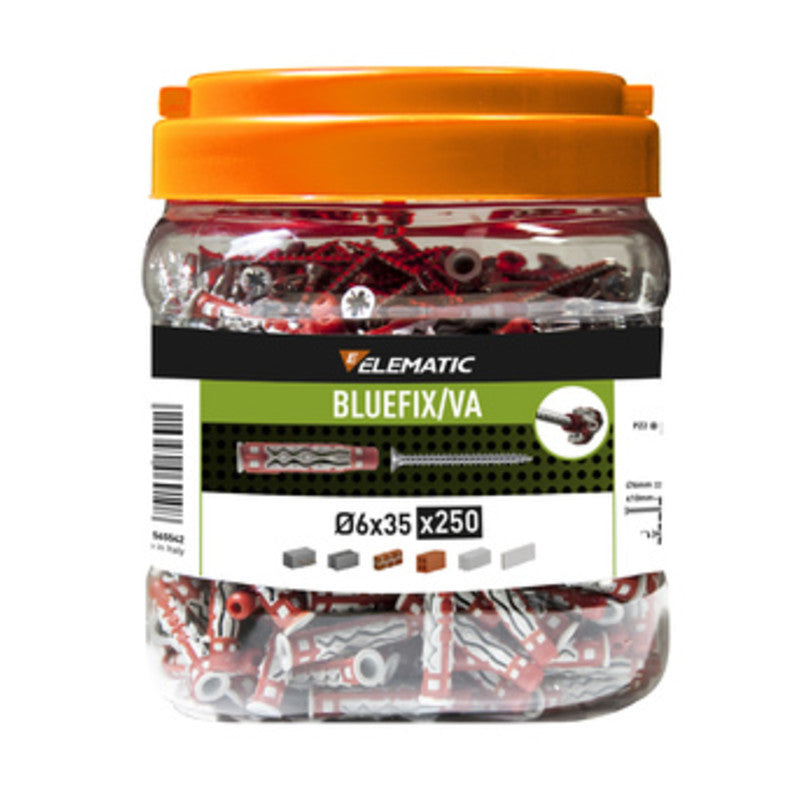 Q.TA' 1 ELEMATIC TASSELLO BLUEFIX VA 6X35 C/VITE BARAT 250