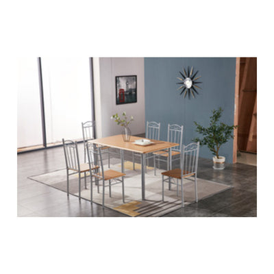 Q.TA' 1 SET TAVOLO C/6 SEDIE 140X80 CM LEGNO CHIARO