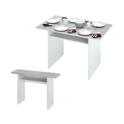 Q.TA' 1 KIT TAVOLO CONSOLLE 35/70X120XH75CM BIANCO CEME