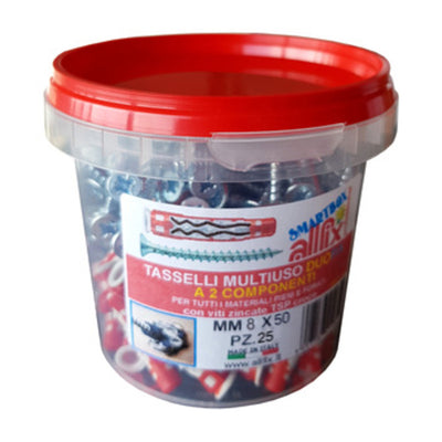 Q.TA' 1 TASSELLO DUO FIX C/VITE 8X50 MM CONF 25