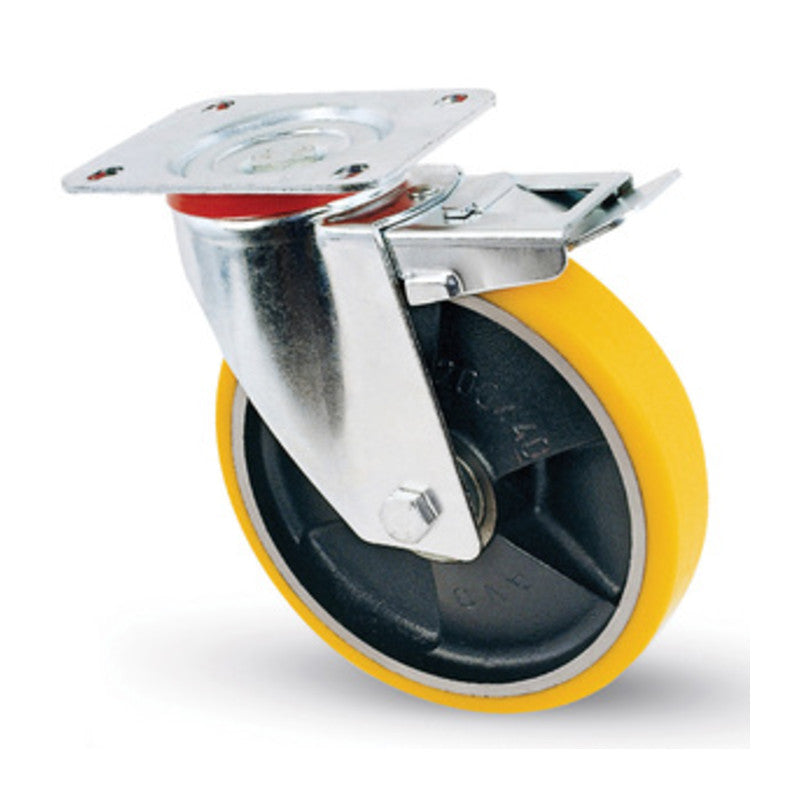 Q.TA' 1 RUOTA POLIURETANO D 80X20 MM 24/ANT GIREV C/FRE