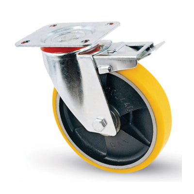 Q.TA' 1 RUOTA POLIURETANO D 80X20 MM 24/ANT GIREV C/FRE