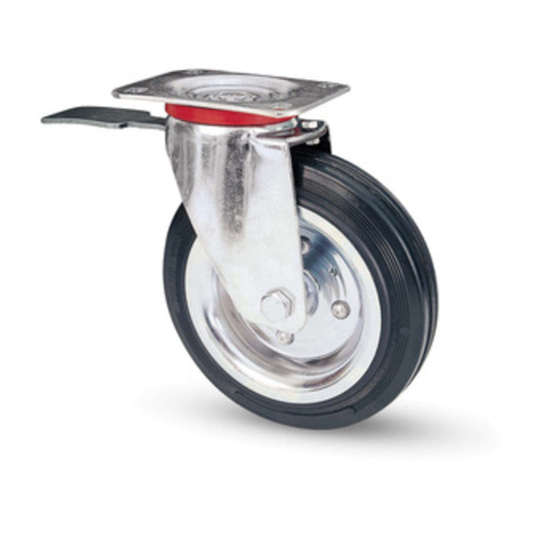 Q.TA' 1 RUOTA INDUSTRIALE D 125MM GOMMA 80BIS PIASTRA GIR FRE