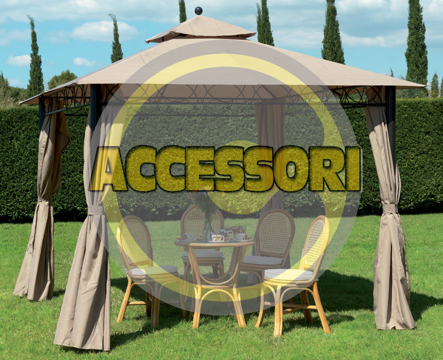 SET 4 TELI LATERALI BEIGE SCURO X GAZEBO EDEN