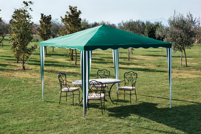 GAZEBO IN ACCIAIO E POLIESTERE 300X300 CM VERDE