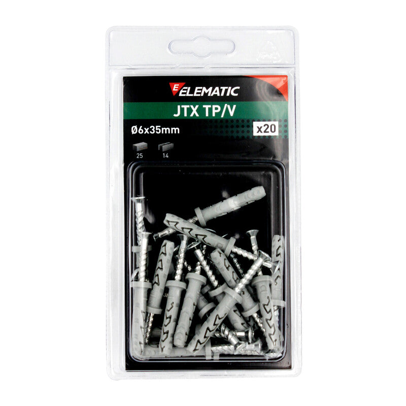 Q.TA' 10 ELEMATIC BLISTER TASSELLO JTX TP/V 6X35 C/VITE 20