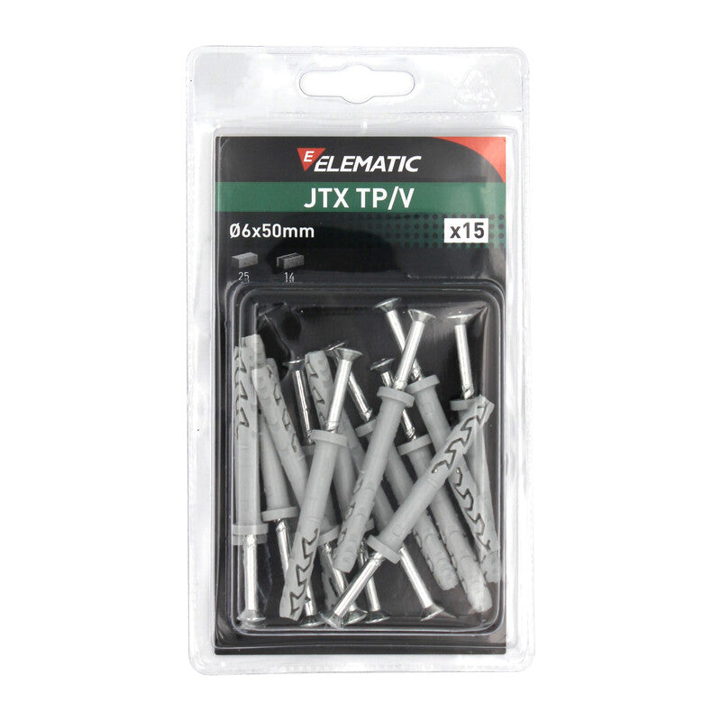 Q.TA' 10 ELEMATIC BLISTER TASSELLO JTX TP/V 6X50 C/VITE 15