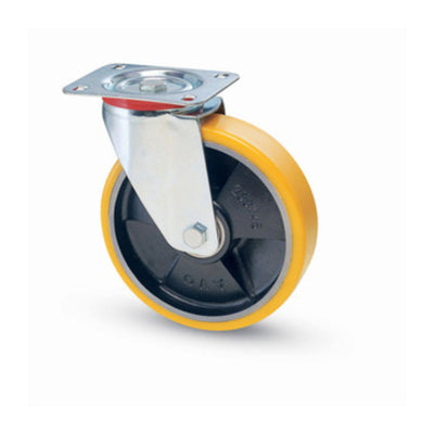 Q.TA' 1 RUOTA POLIURETANO D 200X40 MM 22 PIASTRA GIREVOLE