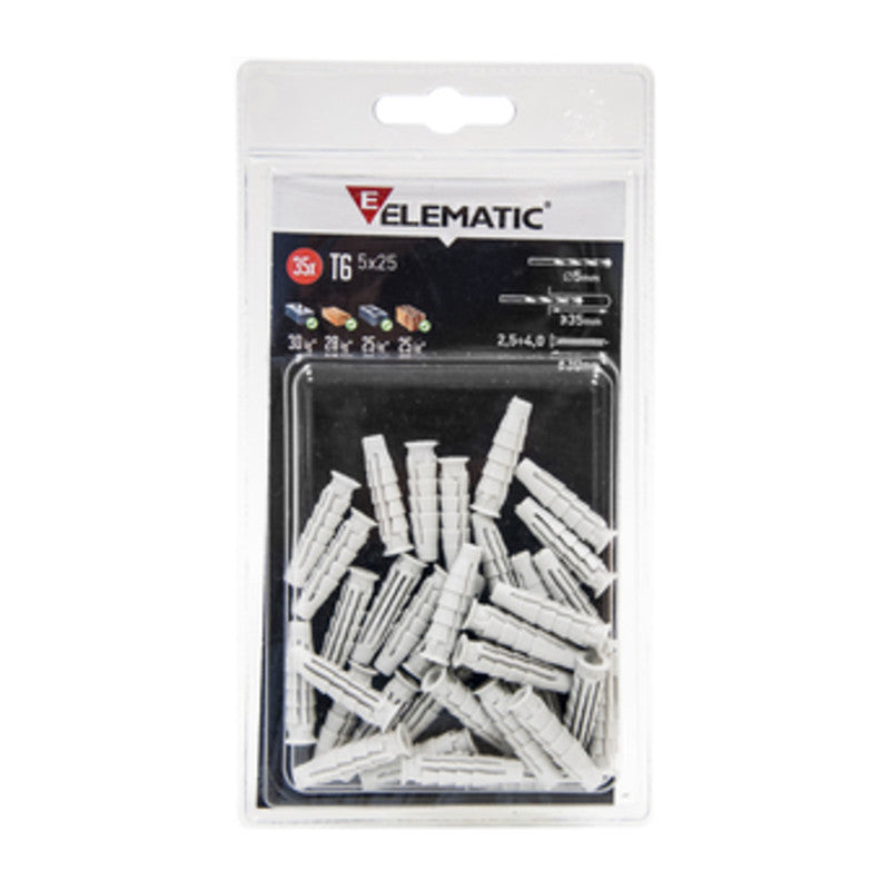 Q.TA' 10 ELEMATIC BLISTER TASSELLO T6/VA 6X30 MM VITE 15+15 *