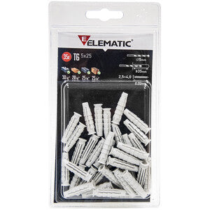 Q.TA'. 10 ELEMATIC BLISTER TASSELLO T6/VA 6X30 MM VITE 15+15 Q.TA*