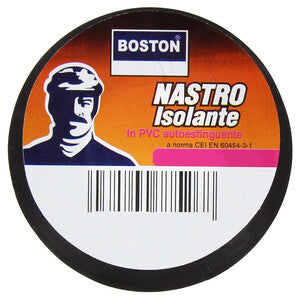 Q.TA'. 6 BOSTON NASTRO ISOLANTE NERO 25MMX25M*