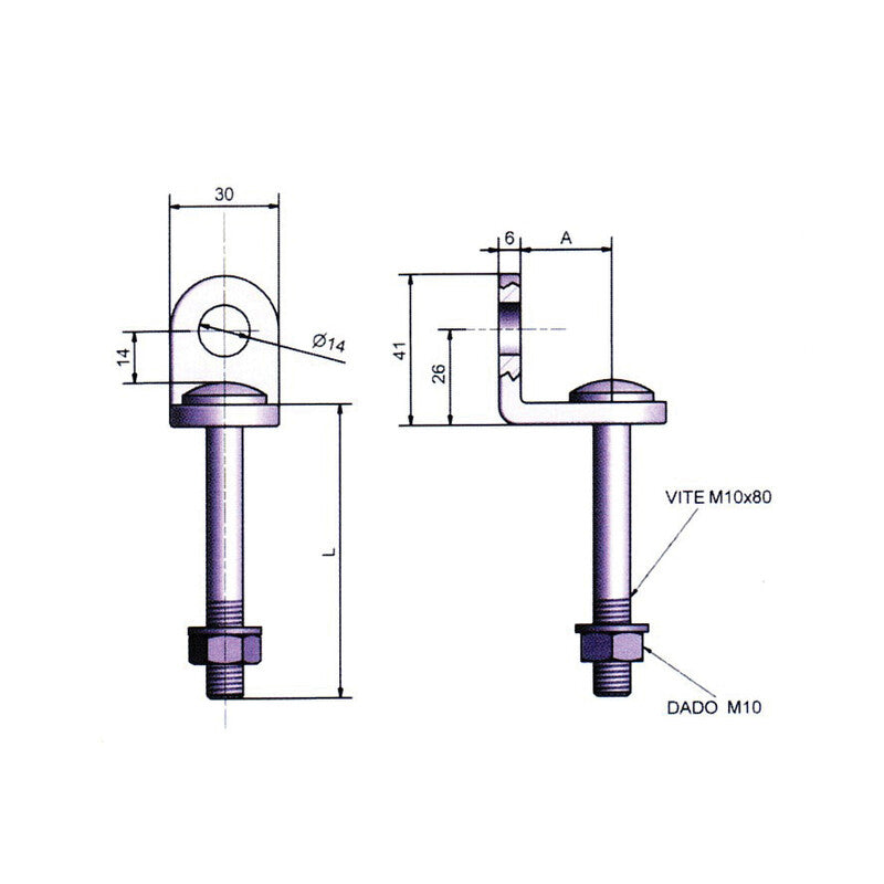 Q.TA' 1 POTENT OCCHIOLO FISSO ACC P/LUCCHETTO 26/74 MM