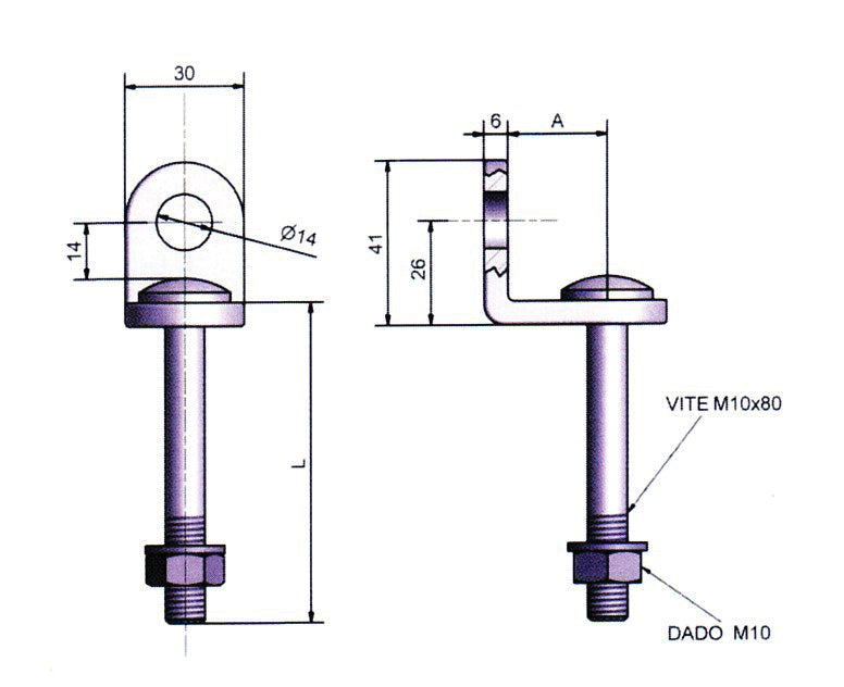 POTENT OCCHIOLO FISSO ACC PER LUCCHETTO 26/74 MM